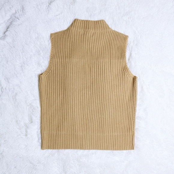 VINTAGE GENUINE LEATHER Tan Acrylic Vest - Picture 4 of 6